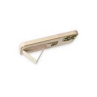 Newface iPhone 13 Pro Max Kılıf Coco Deri Standlı Kapak - Gold