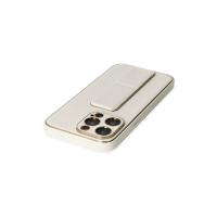 Newface iPhone 13 Pro Max Kılıf Coco Deri Standlı Kapak - Beyaz