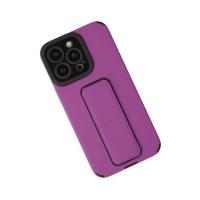 Newface iPhone 13 Pro Kılıf Mega Standlı Silikon - Mor