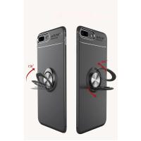 Newface iPhone 7 Plus Kılıf Range Yüzüklü Silikon - Kırmızı