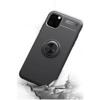 Newface iPhone 11 Pro Max Kılıf Range Yüzüklü Silikon - Siyah-Kırmızı