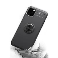 Newface iPhone 11 Pro Kılıf Range Yüzüklü Silikon - Siyah-Mavi