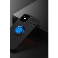 Newface iPhone 12 Mini Kılıf Range Yüzüklü Silikon - Siyah-Mavi