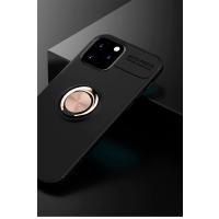 Newface iPhone 12 Kılıf Range Yüzüklü Silikon - Siyah-Gold