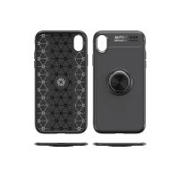 Newface iPhone XR Kılıf Range Yüzüklü Silikon - Siyah-Mavi