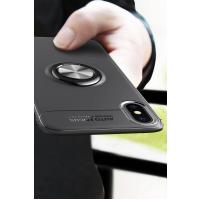 Newface iPhone XS Kılıf Range Yüzüklü Silikon - Siyah