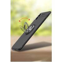 Newface iPhone XS Kılıf Range Yüzüklü Silikon - Siyah-Gold