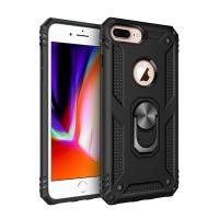 Newface iPhone 7 Plus Kılıf Sofya Yüzüklü Silikon Kapak - Siyah