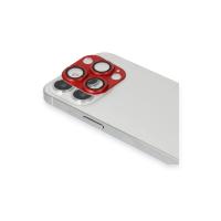 Newface iPhone 13 Pro Max Pers Alüminyum Kamera Lens - Kırmızı