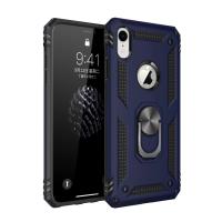 Newface iPhone XR Kılıf Sofya Yüzüklü Silikon Kapak - Lacivert