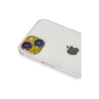 Newface iPhone 13 Pers Alüminyum Kamera Lens - Rainbow