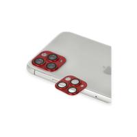 Newface iPhone 11 Pro Max Pers Alüminyum Kamera Lens - Kırmızı