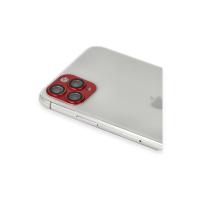 Newface iPhone 11 Pro Max Pers Alüminyum Kamera Lens - Kırmızı