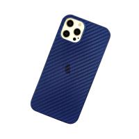 Newface iPhone 12 Pro Max Kılıf Karbon PP Silikon - Mavi