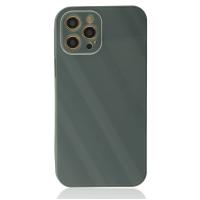 Newface iPhone 12 Pro Kılıf Glass Kapak - Koyu Yeşil