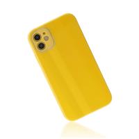 Newface iPhone 12 Kılıf Glass Kapak - Sarı