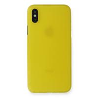 Newface iPhone X Kılıf PP Ultra İnce Kapak - Sarı