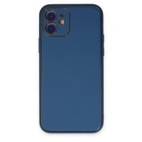 Newface iPhone 12 Kılıf Coco Deri Silikon Kapak - Açık Mavi