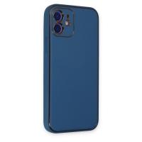 Newface iPhone 12 Kılıf Coco Deri Silikon Kapak - Açık Mavi