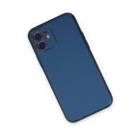 Newface iPhone 12 Kılıf Coco Deri Silikon Kapak - Açık Mavi