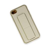 Newface iPhone 7 Kılıf Coco Deri Standlı Kapak - Beyaz