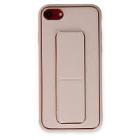 Newface iPhone 7 Kılıf Coco Deri Standlı Kapak - Pudra