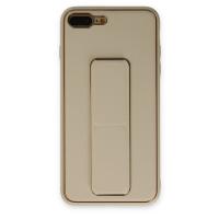 Newface iPhone 7 Plus Kılıf Coco Deri Standlı Kapak - Gold