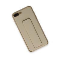 Newface iPhone 7 Plus Kılıf Coco Deri Standlı Kapak - Gold