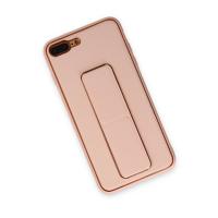 Newface iPhone 7 Plus Kılıf Coco Deri Standlı Kapak - Pudra