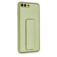 Newface iPhone 7 Plus Kılıf Coco Deri Standlı Kapak - Su Yeşili