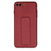 Newface iPhone 7 Plus Kılıf Coco Deri Standlı Kapak - Fuşya