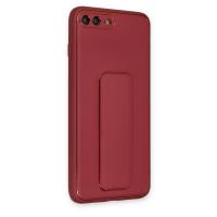 Newface iPhone 7 Plus Kılıf Coco Deri Standlı Kapak - Fuşya