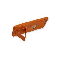 Newface iPhone 7 Plus Kılıf Coco Deri Standlı Kapak - Turuncu