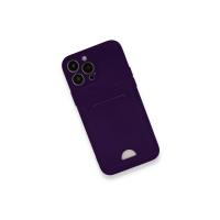 Newface iPhone 12 Pro Max Kılıf Kelvin Kartvizitli Silikon - Derin Mor