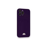 Newface iPhone 13 Pro Max Kılıf Kelvin Kartvizitli Silikon - Derin Mor