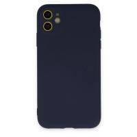 Newface iPhone 11 Kılıf Nano içi Kadife Silikon - Lacivert