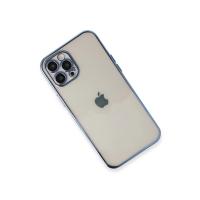 Newface iPhone 12 Pro Kılıf Razer Lensli Silikon - Açık Mavi