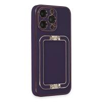 Newface iPhone 14 Pro Max Kılıf Coco Elit Kapak - Derin Mor