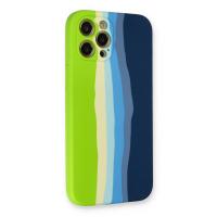 Newface iPhone 12 Pro Max Kılıf Ebruli Lansman Silikon - Yeşil-Koyu Yeşil