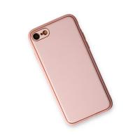 Newface iPhone 7 Kılıf Coco Deri Silikon Kapak - Pudra