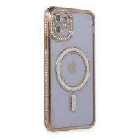 Newface iPhone 11 Kılıf Joke Simli Magneticsafe Kılıf - Gold