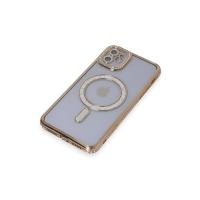 Newface iPhone 11 Kılıf Joke Simli Magneticsafe Kılıf - Gold