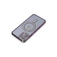 Newface iPhone 11 Kılıf Joke Simli Magneticsafe Kılıf - Derin Mor