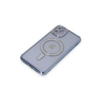 Newface iPhone 11 Kılıf Joke Simli Magneticsafe Kılıf - Mavi