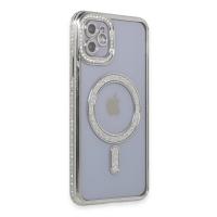 Newface iPhone 11 Kılıf Joke Simli Magneticsafe Kılıf - Gümüş