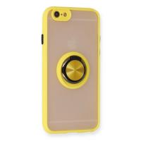 Newface iPhone 6 Kılıf Montreal Yüzüklü Silikon Kapak - Sarı