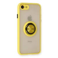 Newface iPhone 7 Kılıf Montreal Yüzüklü Silikon Kapak - Sarı