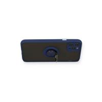 Newface iPhone 11 Pro Max Kılıf Montreal Yüzüklü Silikon Kapak - Lacivert