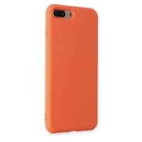 Newface iPhone 7 Plus Kılıf Nano içi Kadife Silikon - Turuncu