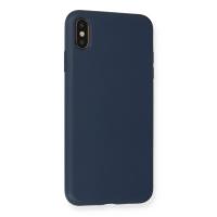 Newface iPhone XS Max Kılıf Nano içi Kadife Silikon - Lacivert